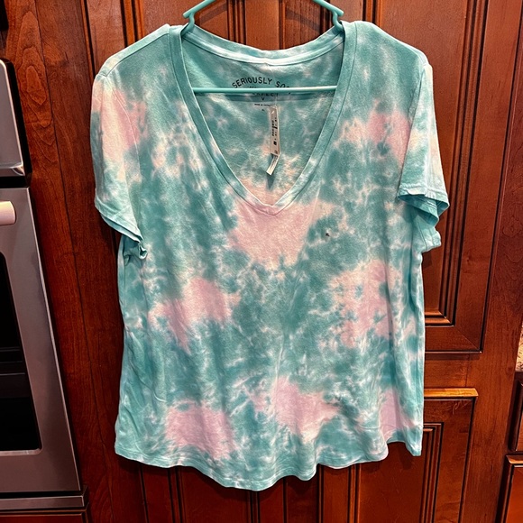Aeropostale Tops - Aeropostale Blue Tie-dye V T-Shirt Size XL NWT